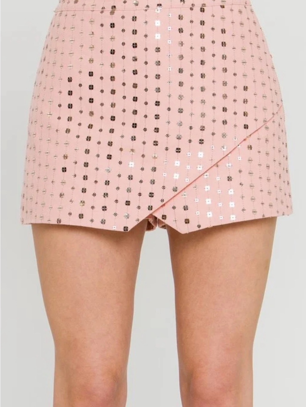 Women’s Free the Roses Sequin-Embellished Pink Mini Skort size L. EUC